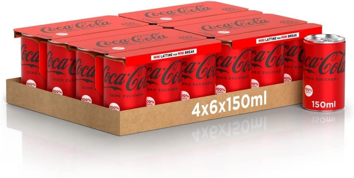 Italian Gourmet Bundle Cola Zero Mini-Dosen 48x150ml Vorratspack – zuckerfrei (ohne Zucker), prickelndes Erfrischungsgetränk mit Cola-Geschmack, handliche Mini-Format-Dosen + Italian Gourmet Polpa