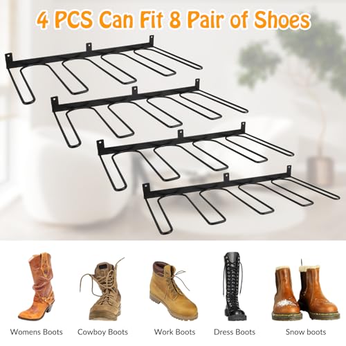 Support bottes suspendu métal noir pour placard et cowboy