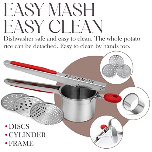 image for Bellemain 15 oz Large Potato Ricer | Heavy-Duty Stainless Steel Potato