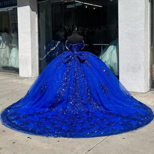 2025 Off Shoulder Glitter Sequined Flower Lace Ball Gown Aline Prom Formal Homecoming Dresses Long4