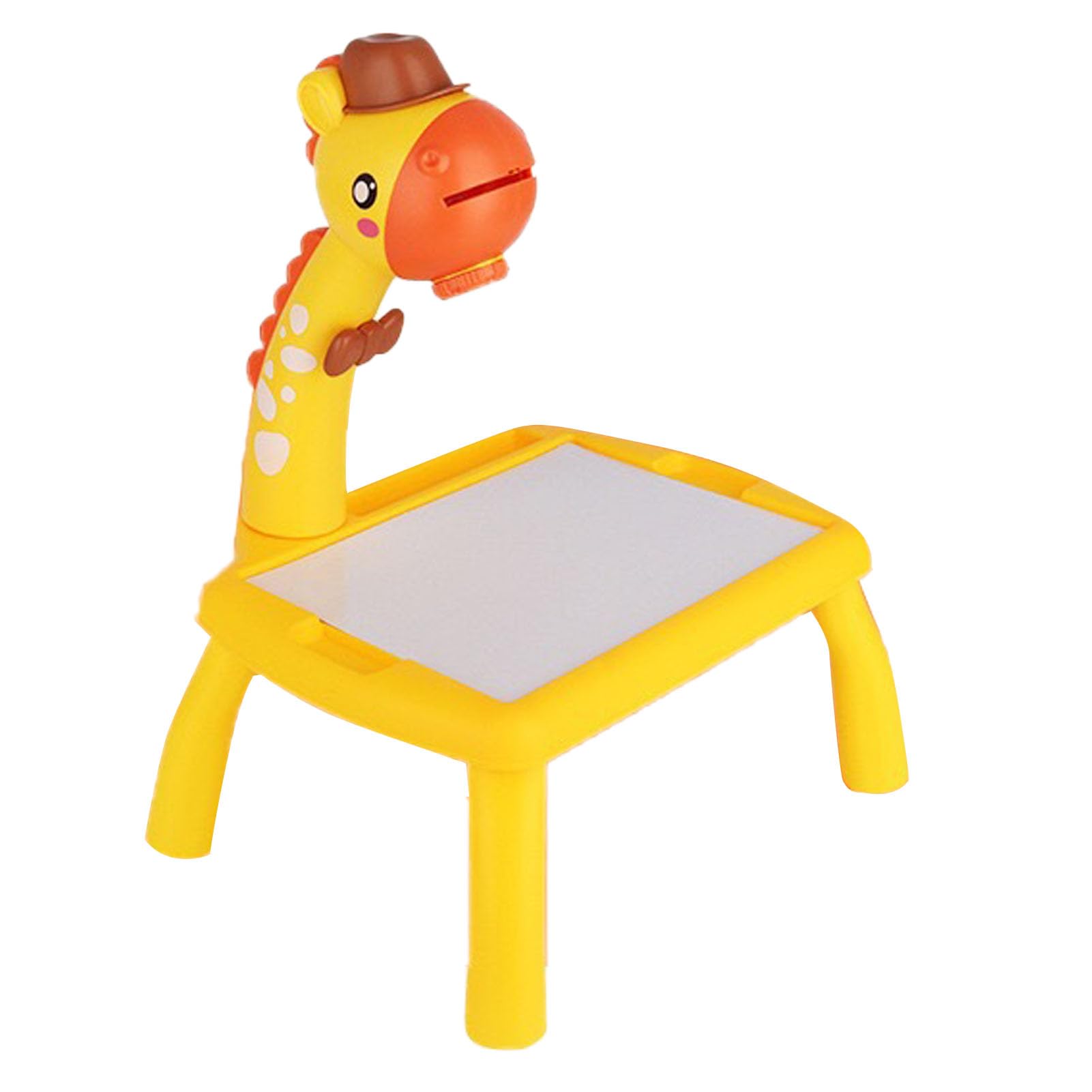 Tavolo da Disegno Colorato Proiezione Giocattolo con Illuminazione Musicale per Bambini, Tavolo da Disegno Regolabile per Disegnare Giraffa, 3 modalità, per Regalo di Compleanno per Bambini,