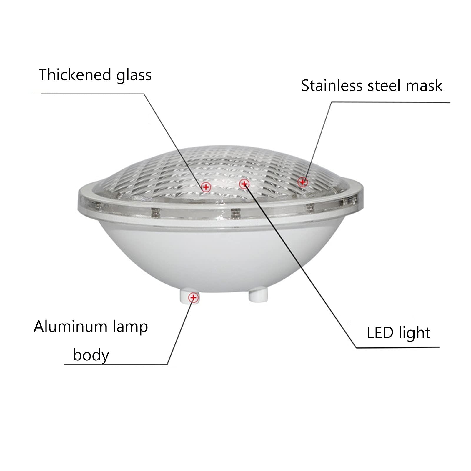 AWSAD LED Poolbeleuchtung PAR56IP68 Wasserdicht 12VAC/DC Poolbeleuchtung Wird in Teichen, Schwimmbädern Verwendet (Color : Warm Light, Size : 18W)