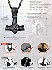 FaithHeart Mens Viking Jewellery Vintage Thors Hammer Necklaces Black Plated Mjolnir Stainless Steel Pendant Lucky Vikings Charm Norse Mythology Gifts for Father Husband #5