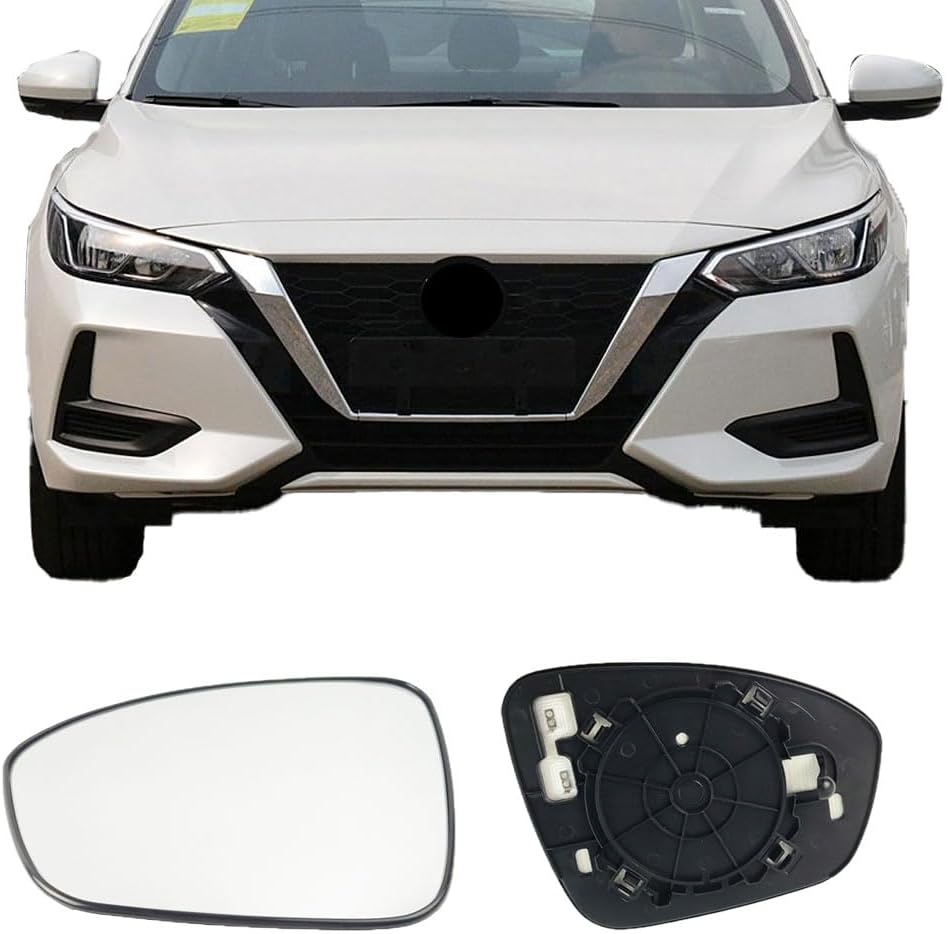 Driver Side Mirror Replacement Glass for Nissan Sentra 2020-2023, Automotive Exterior Heated Left Side View Mirror Glass for 2020 2021 2022 2023 Nissan Sentra