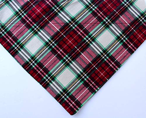green plaid dog bandana