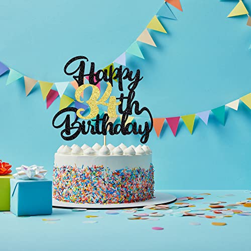 Image of 34th Happy birthday cake topper party decoration gift plugin | Cheers to 34 Years,34 & Fabulous /Hello 34th Legend since Awesome since1992 Straight Outta Party Decoration Gift Plugin