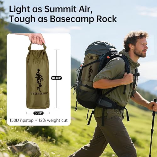 FREE SOLDIER Waterproof Portable Tarp Multifunctional Outdoor Camping Traveling Awning Backpacking Tarp Shelter Rain (Brown 10×10.5ft) - Image 6