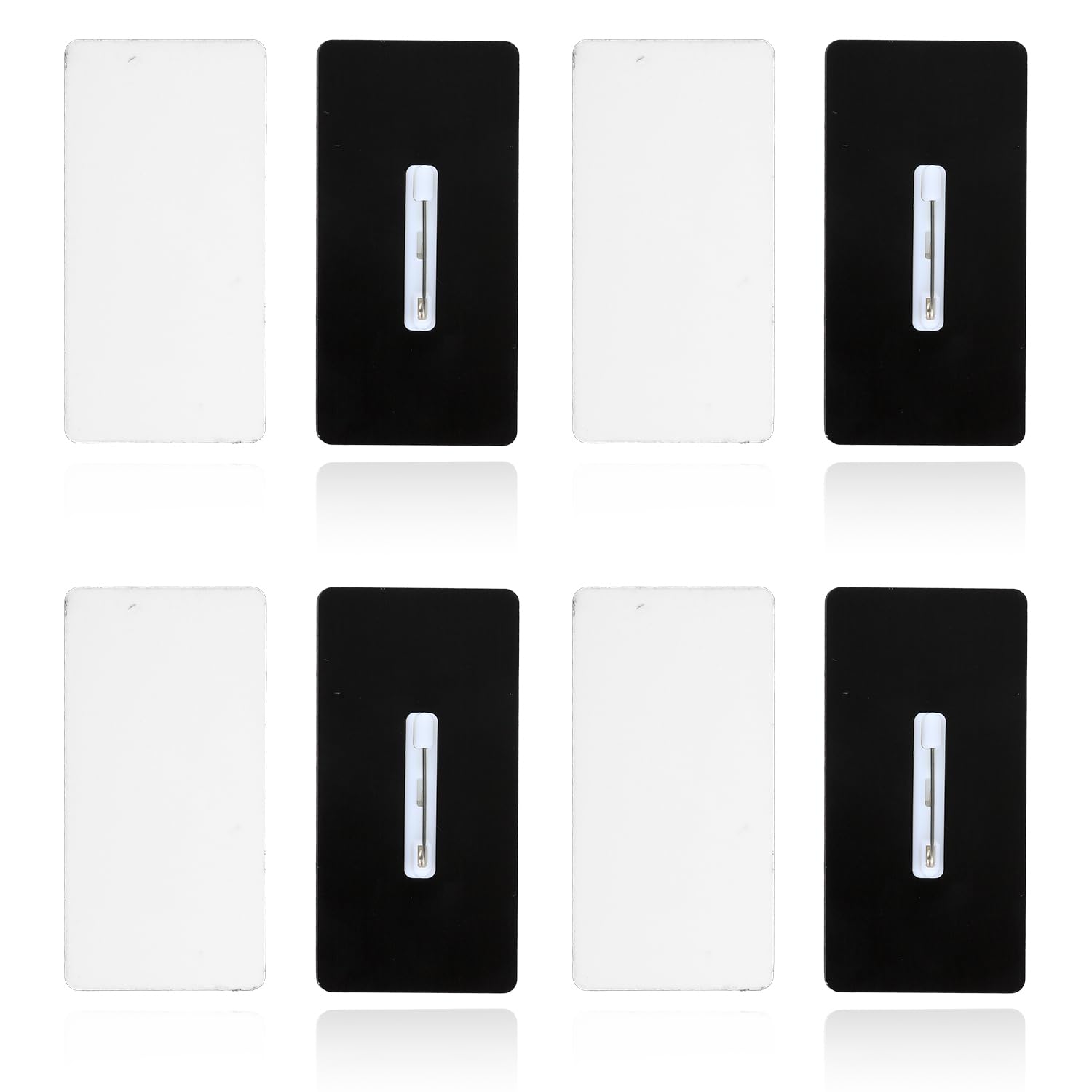Lotsdonxia 16 Pcs Sublimation Name Tags, White MDF Board with Self-Adhesive Pins for DIY, Office, and Events