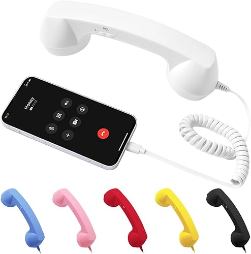Teléfono retro 2026, nuevo teléfono retro vintage con cable, receptor de mango fijo para celulares, videoconferencias, llamadas, reuniones (blanco)