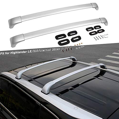 Kingcher Cross Bars Roof Rack For Toyota Highlander Le Xle Limited 2014 2015 2016 2017 2018 165Lbs/75Kg Capacity (Pack Of 2) #TOP5