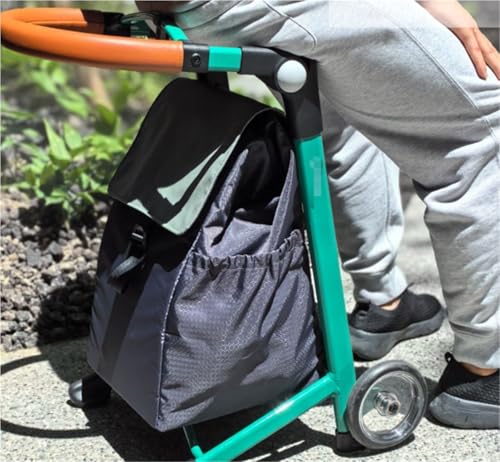 Chariot d'achat pliant bleu pour courses et bagages - 3
