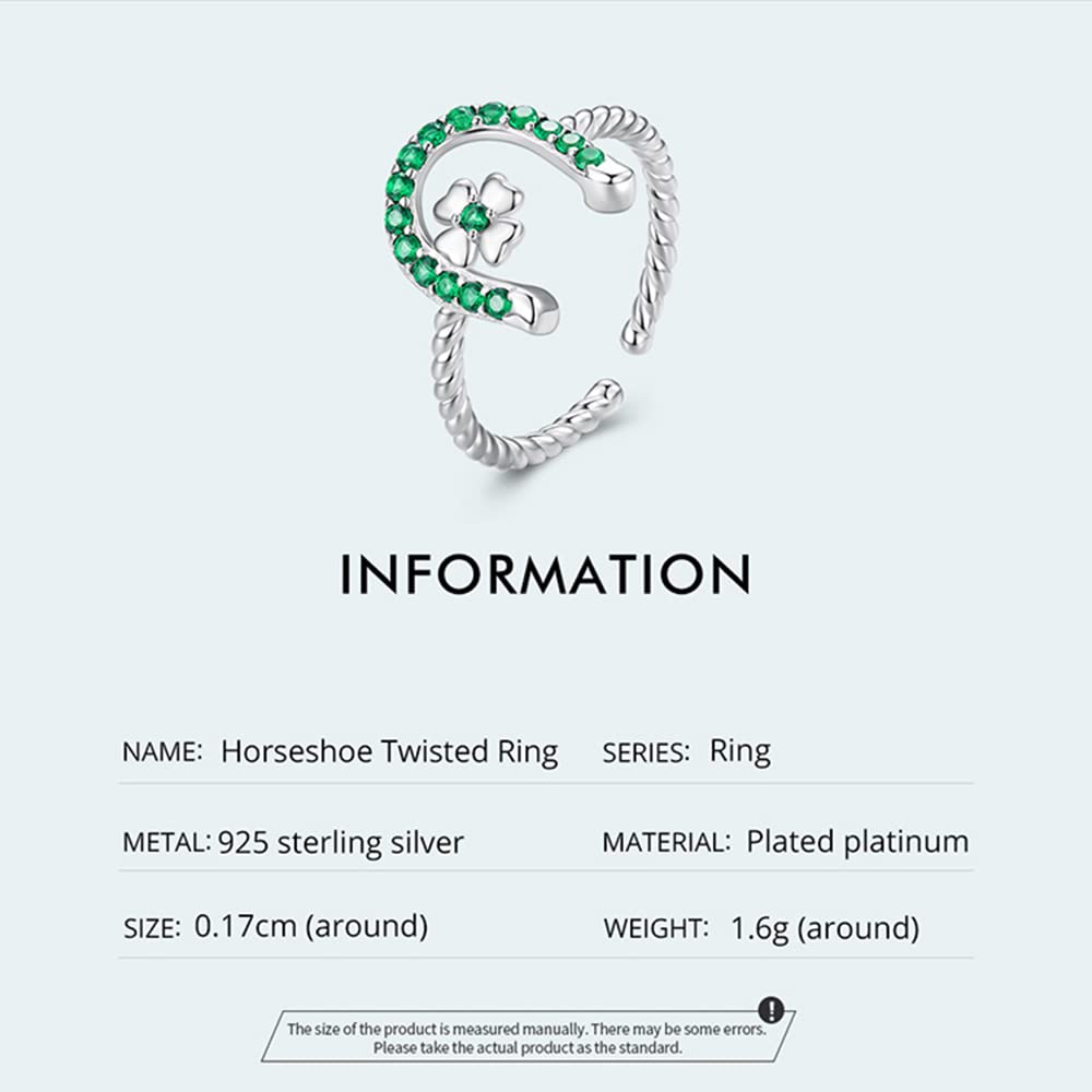 Anillo herradura la suerte mujeres y niñas, delicado anillo herradura damas incrustaciones circonita cúbica plata ley 925