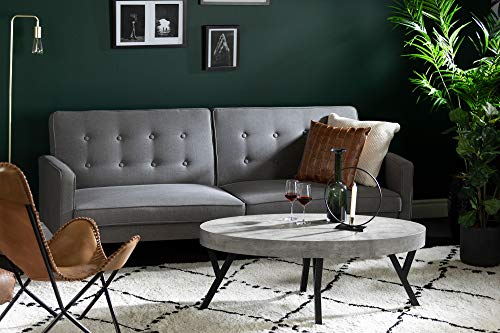 South Shore City Life Coffee Table-Concrete Gray And Black, Oval #TOP3