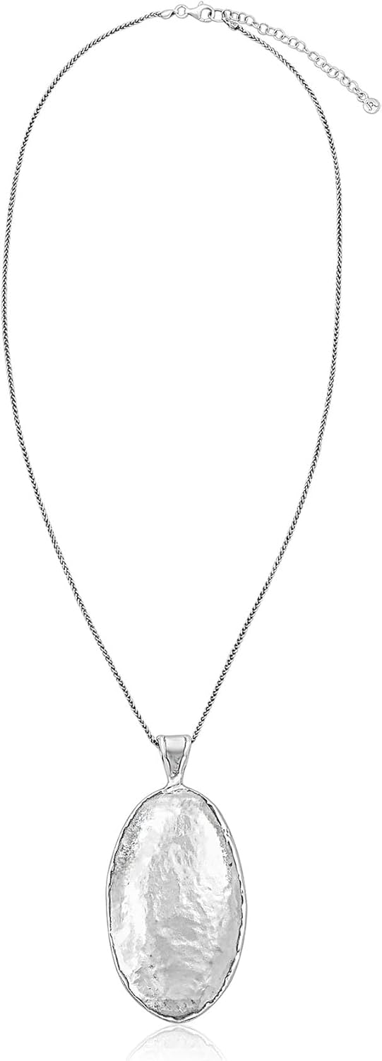 JEAN RACHEL JEWELRY 925 Sterling Silver Necklace - Hammered Oval Pendant Vintage Necklace for Women, Hypoallergenic, Lead & Nickel Free Jewelry Collection - Image 3