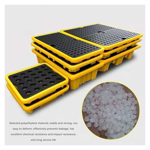 Plateforme modulaire de rétention des déversements de fûts - Conception antidérapante et Durable pour Un Stockage Industriel et en entrepôt sécurisé, polyéthylène Haute densité pour Un empil