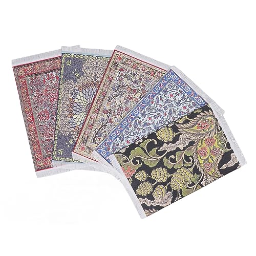 Tapete para Casa de Bonecas, Brinquedo Em Miniatura Realista, Escala 1:12, Borla Branca Macia, 5 Peç