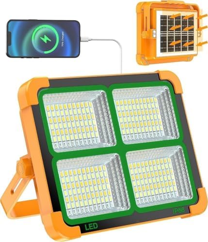 Taşınabilir Solarlı Çalışma Ve Kamp Işığı, Powerbanklı Güneş Enerjili Işıldak,Fener-150W 2000 Lümen 264 Ledli-KÇ - Görsel 1