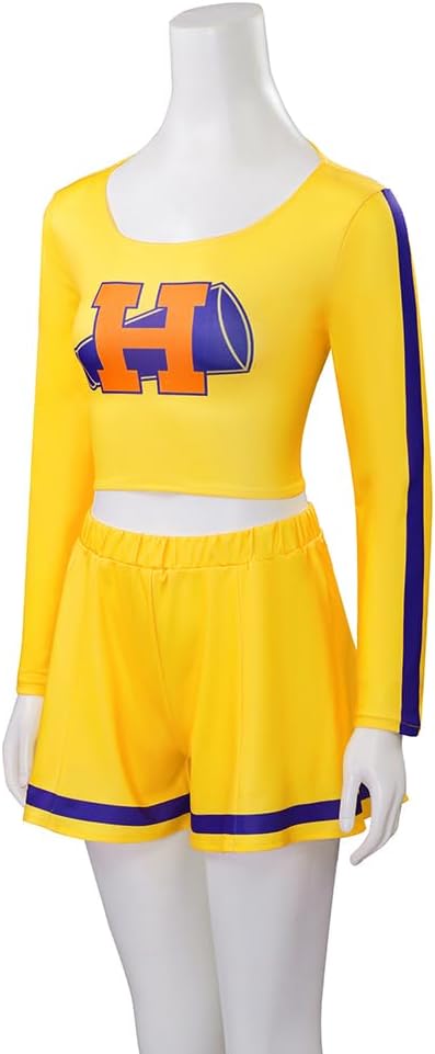 Willyacos The Vampire Slayer Cosplay Costume Yellow Cheerleader Costumes Cheerleading Uniforms Crop Top Pants Outfit