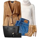 Jocose Moose Damen Handtasche Schultertasche, Vintage Leder Tasche Shopper Groß für BüRo Schule Einkauf, Geschenk mit Einer Damen Geldbörse