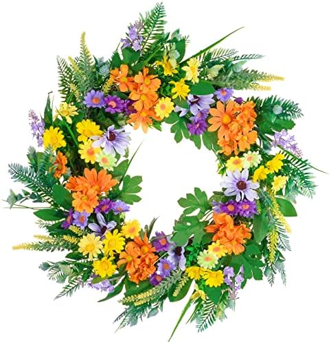 Bauernhaus Kranz Mit Bunten Häuschen - Ganzjährige Türdekoration