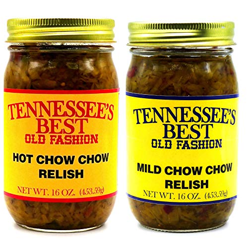 Tennessee's Best Old Fashion Chow Chow Relish (1-Mild and 1-Hot) 2 Pack