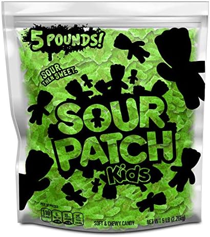 SOUR PATCH KIDS Green Lime Soft & Chewy Candy, 5 lb Bag