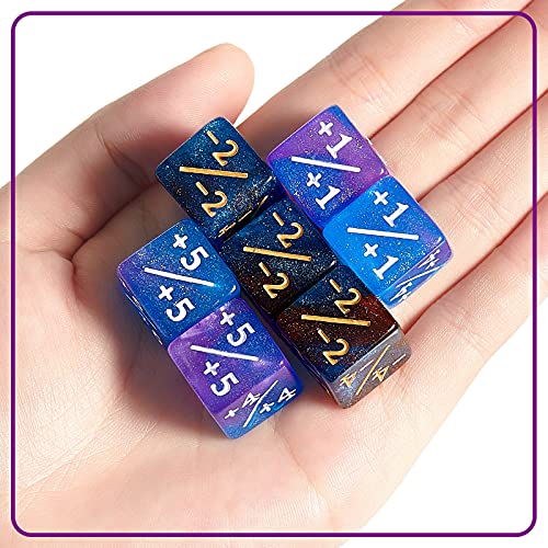 24 Pieces Dice Counters Token Dice D6 Gaming Dice Cube Loyalty Counter Magic Dice Compatible With Card Gaming Accessory, 2 Styles #TOP6