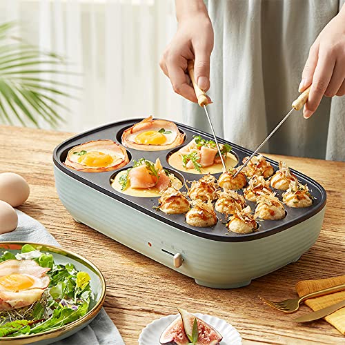 Máquina eléctrica para Takoyaki, antiadherente, 2 velocidades miniatura 1