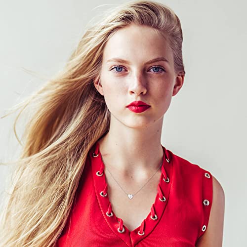 TINGN Heart Initial Necklaces for Girls, 14K White Gold Filled Heart Pendant Letter Necklace Tiny Initial Heart Necklaces for Women Teen Girls Gifts Jewelry Dainty Initial Necklaces for Girls Gifts - Image 5