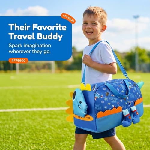 Image of Kids 3D Print Duffel Bag - Boys Travel, School & Sports Bag (Dinosaur)