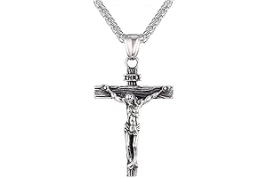 Vintage [Roman Empire Gothic Style] Crucifix Necklace - Marked Catholic