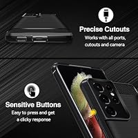 ivoler Silikon Hülle für Samsung Galaxy S21 Ultra 5G, [Militärischer Schutz] Stoßfest Handyhülle, Dünne Weiche Flexible TPU Kratzfest Schutzhülle Anti-Fingerabdruck Case Cover, Schwarz – Ansicht 5