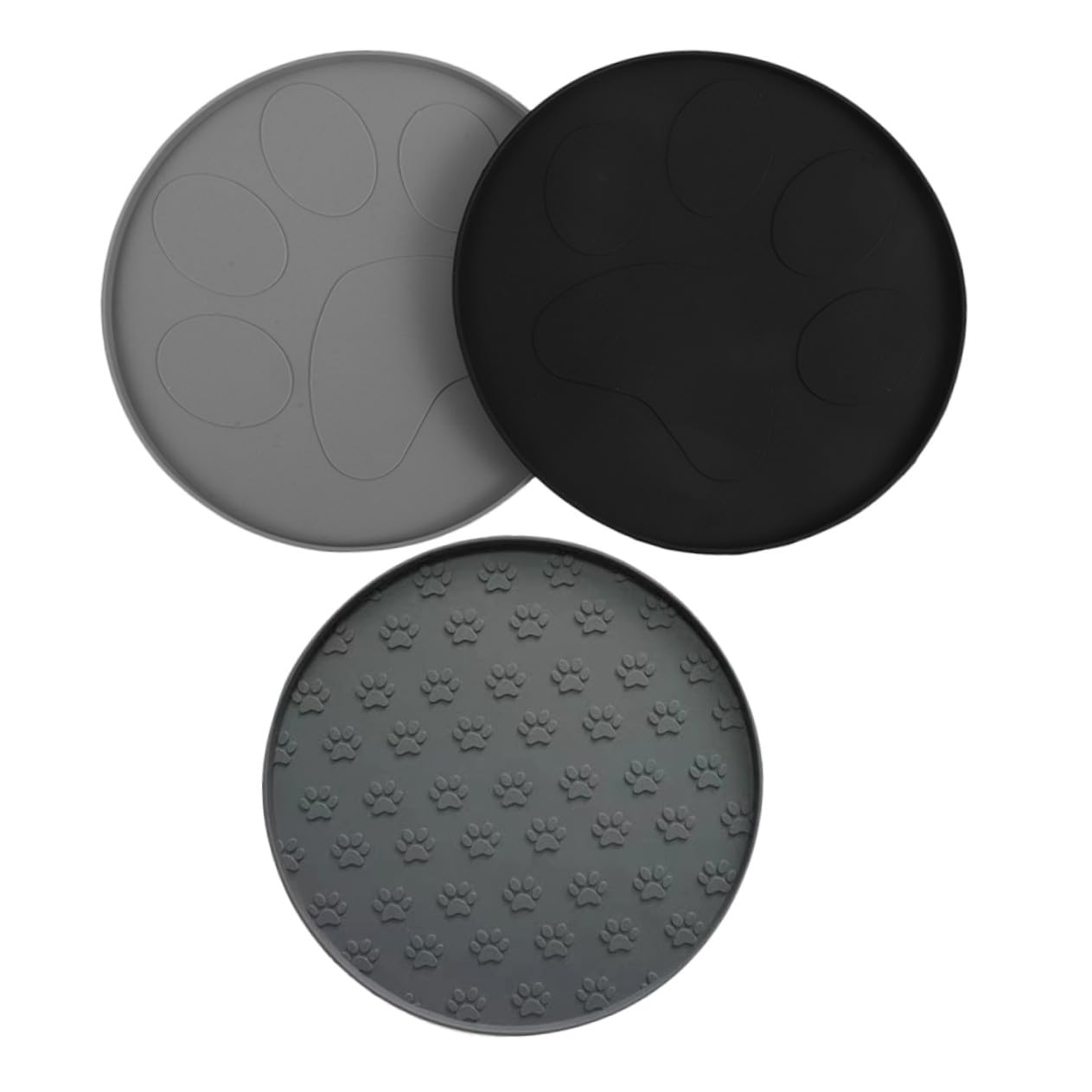 Tapis silicone pour gamelle chien (lot de 3 pièces), modèle étanche avec bordure surélevée