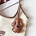 Fuerxy Dog Bag Charm, Fashion Teddy Dog ​​Head Charm for Purse Handbags Bag Accessories PU Key Charms (Brown)