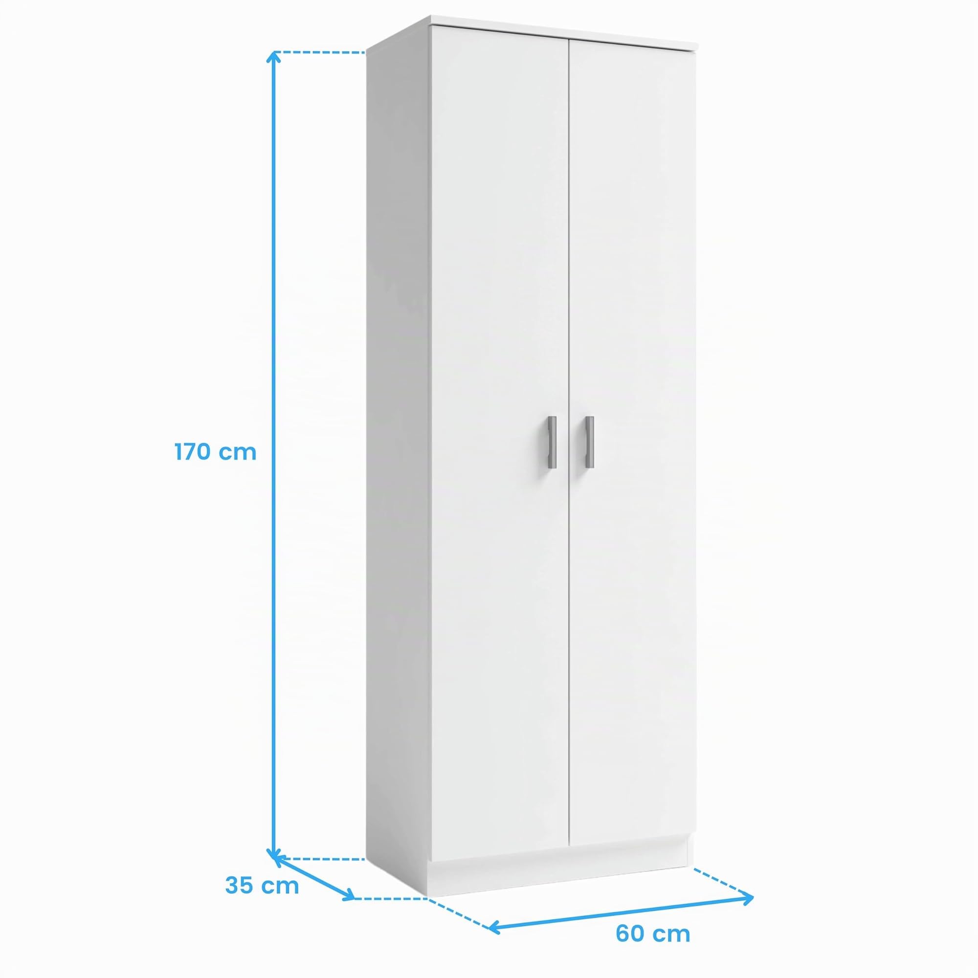 Mueble Zapatero Recibidor Armario Auxiliar Blanco 2 Puertas 6 Estantes 60cm