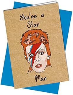 FUNNY BIRTHDAY CARD or FATHERS DAY CARD RUDE David Bowie Star Man Humour #1032