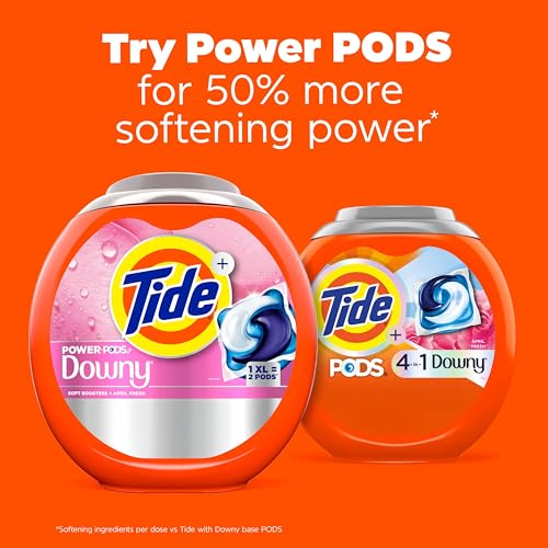 Tide PODS Laundry Detergent Soap with Downy 4-in-1 Stain Remover Freshness Softness Detergent pacs, April Fresh Scent, 32 Count - image 9