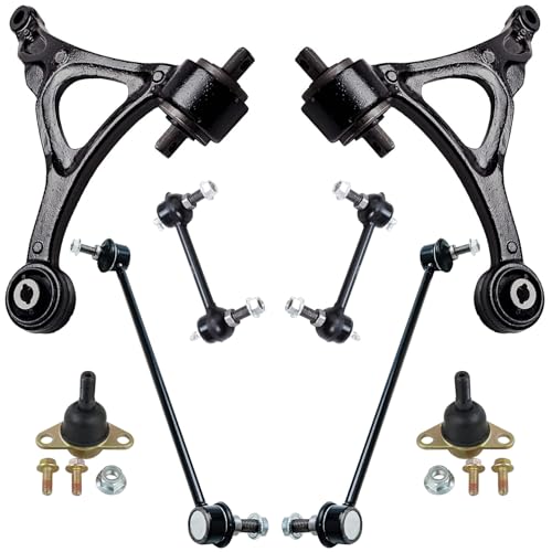 Image of Detroit Axle - 8pc Front End Suspension Kit for 2003-2014 Volvo XC90, 2 Lower Control Arms 2 Ball Joints Front & Rear 4 Sway Bars Replacement 2004 2005 2006 2007 2008 2009 2010 2011 2012 2013 XC90