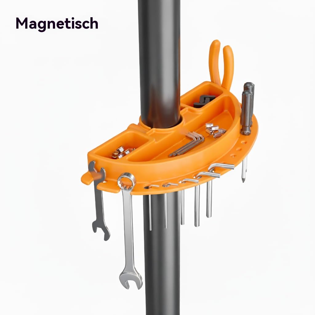 Fahrrad Montageständer für E-Bikes & MTB – 30kg Traglast – Stabiler Reparaturständer aus Aluminium, 360° Drehbar, Höhenverstellbar bis 170cm mit Werkzeugablage