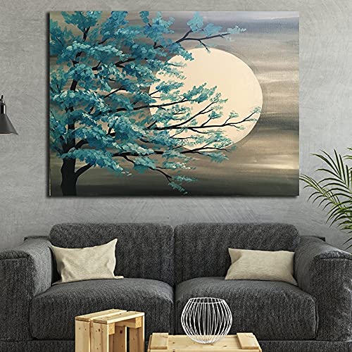 Broderie Diamant Arbre de la lune 40x100cm un cadeau d'art créatif unique