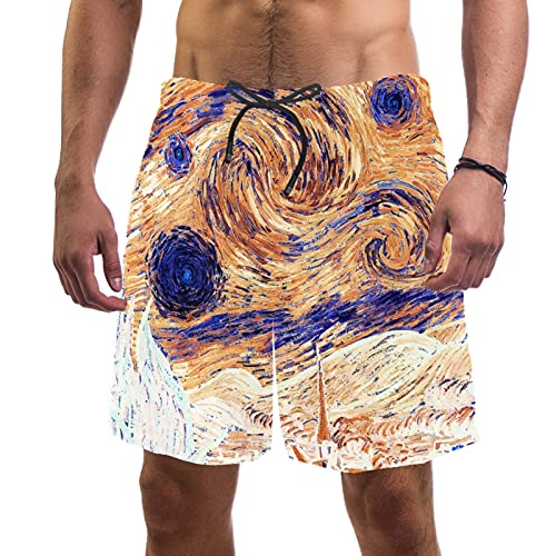 Short de bain pour homme respirant léger séchage rapide motif nuit étoilée M