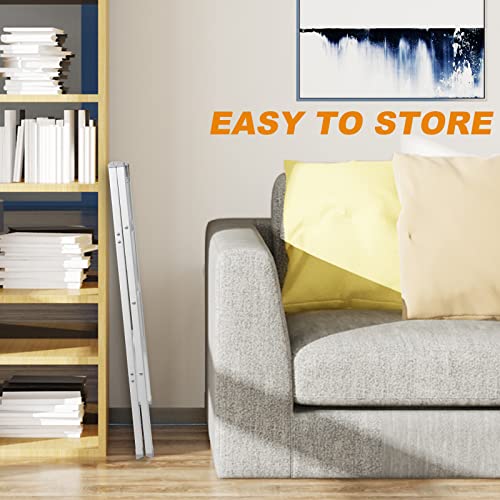 Asoopher 3 Step Ladder, Aluminum Folding Step Stool With Wide Anti-Slip Pedal, 330 Lbs Capacity, Lightweight & Portable Stepladder For Household And Office, White #TOP5