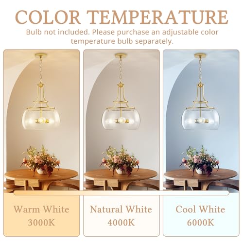 Image of KARTOOSH Gold Chandelier Kitchen Pendant Lighting Over Island