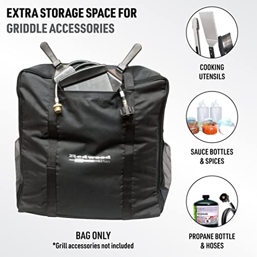 17" Table Top Griddle Carry Bag With Accessories Storage Pockets, Designed For 17 Inch Blackstone Portable Tabletop Grill, Deluxe Carrying Case For Bbq Toolkit Utensils And Squeeze Bottles #TOP2