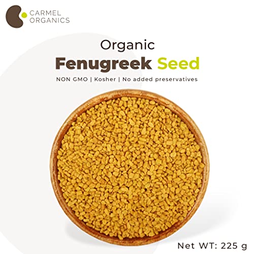 Image of CARMEL ORGANICS Fenugreek /Methi Seeds(Whole, 225 Grams) | Jaivik Bharat Certified