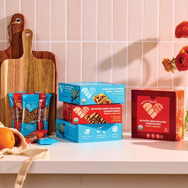 All In Snack Bars Nut & Seed Variety Pack - Madagascar Vanilla Honey Almond and Peruvian Chocolate - Gluten Free - Organic - Non-GMO (12 Pack)