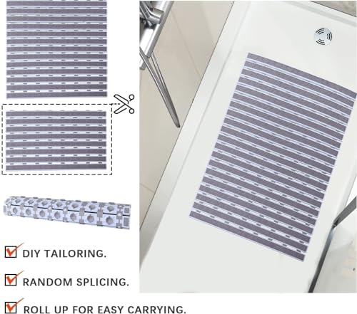 Image of Luxe Home Shower Mats for Bathroom Anti Slip Non Skid Bathtub Mat (Grey, 40x70 cm)