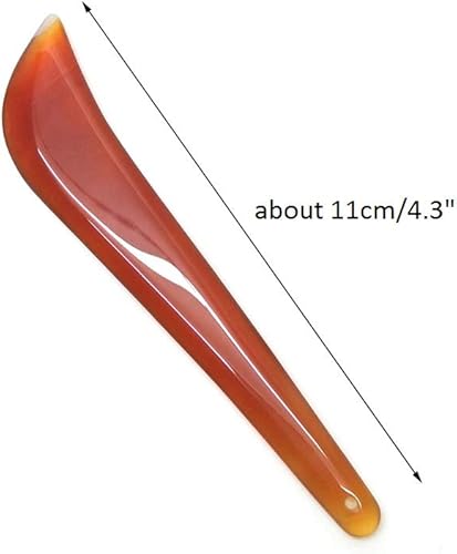 Miniatura 2 de Dtacke Cuchillo de ágata estilo cuchillo rojo de 4.3 in4.3 pulgadas, pulido bruñidor, cuchillo de pulido, borde artesanal, joyería, arcilla