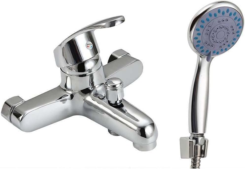 Bath Shower Mixer Tap Luxury Bathroom Chrome Sink Bath Filler Tap Shower Mixer Taps with Hand Held 3 Way Bathtub Filler Tap Lifetime WARAANTY