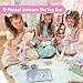 Jewelkeeper 15-Piece Tin Tea Set for Toddlers - Pretend Toy Set with Teapot, Cups, Plates and Carrying Case - Unicorn Picnic Toys for Girls - Unique Gift for Kids Ages 3+ - Fun Play Tea Party Toy